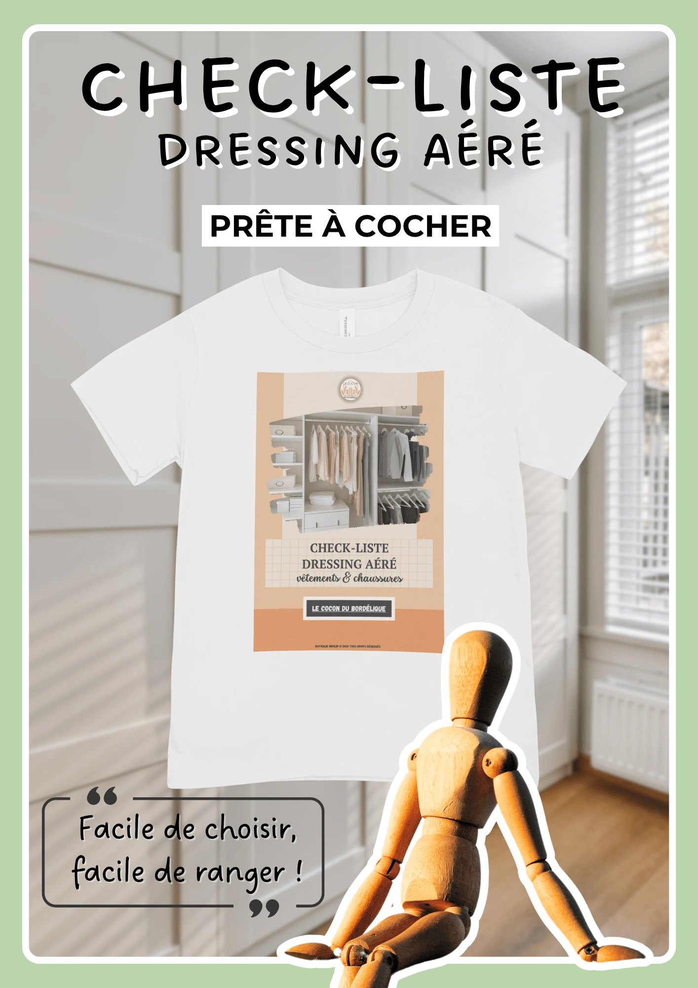 Check-liste dressing aéré - Prête à cocher - Facile de choisir, facile de ranger !